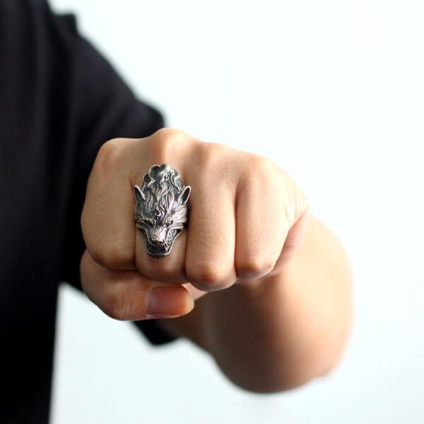 Wolf Head Ring