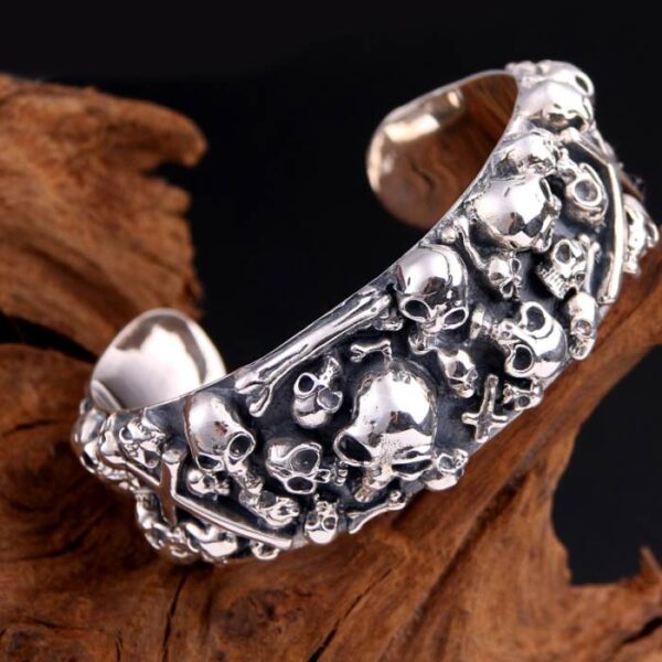 Multi-Skull Bangle Bracelet