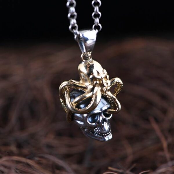 Octopus Skull Pendant Necklace