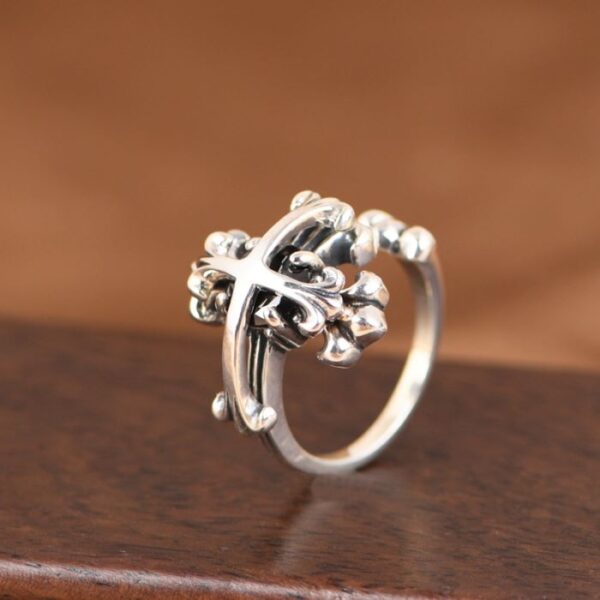 Silver Cross Patonce Ring