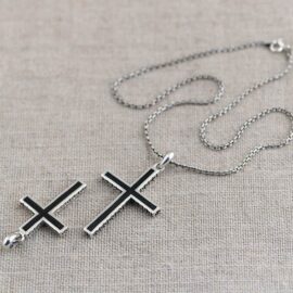 Silver Simple Cross Pendant Necklace
