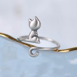 Sliver Adjustable Cat Ring