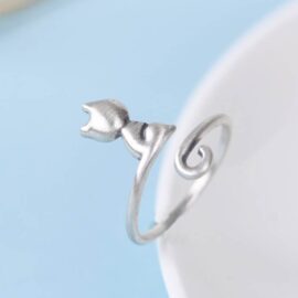 Sliver Adjustable Cat Ring