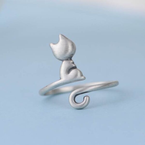 Sliver Adjustable Cat Ring