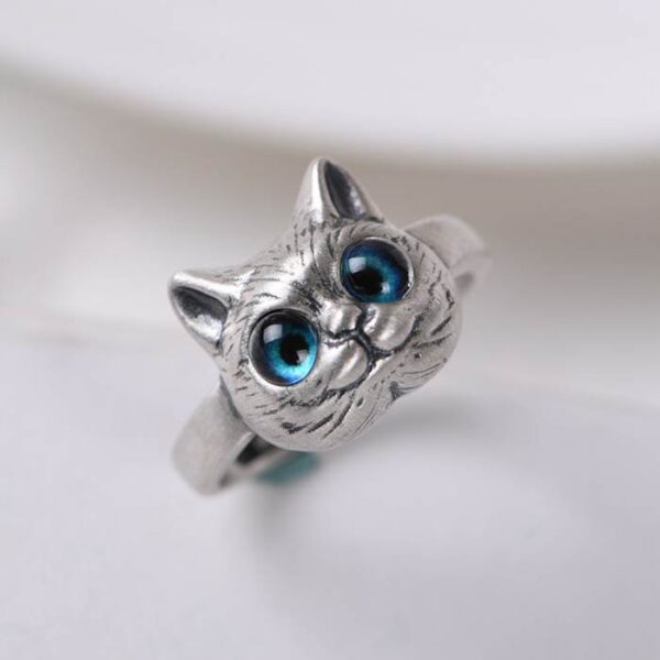 Sliver Cute Cat Ring