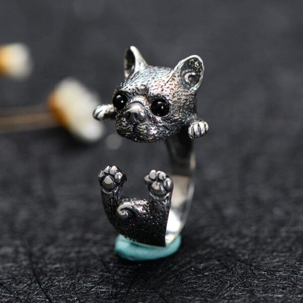 Sterling Silver Bulldog Baby Ring