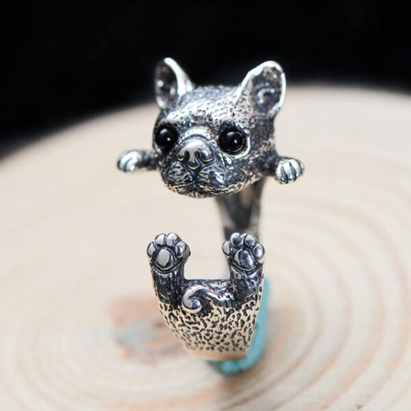 Sterling Silver Bulldog Baby Ring