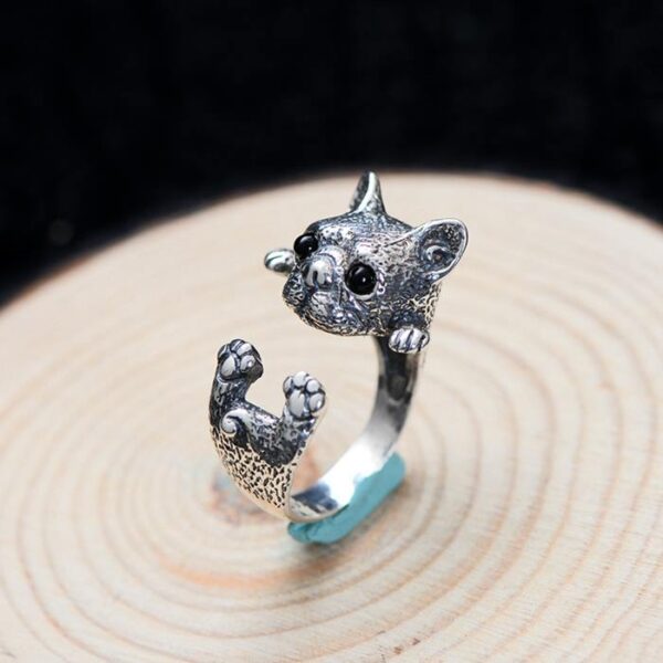 Sterling Silver Bulldog Baby Ring