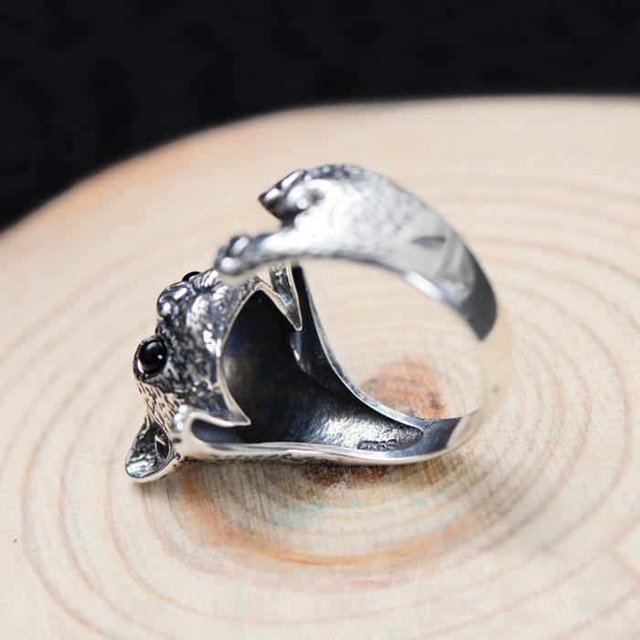 Sterling Silver Bulldog Baby Ring - VVV Jewelry