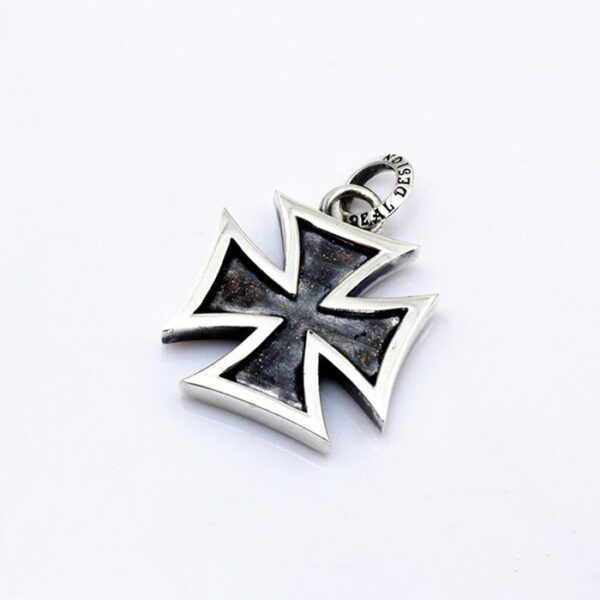 Sterling Silver Iron Cross Pendant Necklace