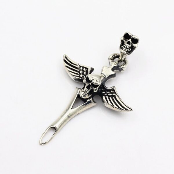 Angel Wings Skull Pendant Necklace