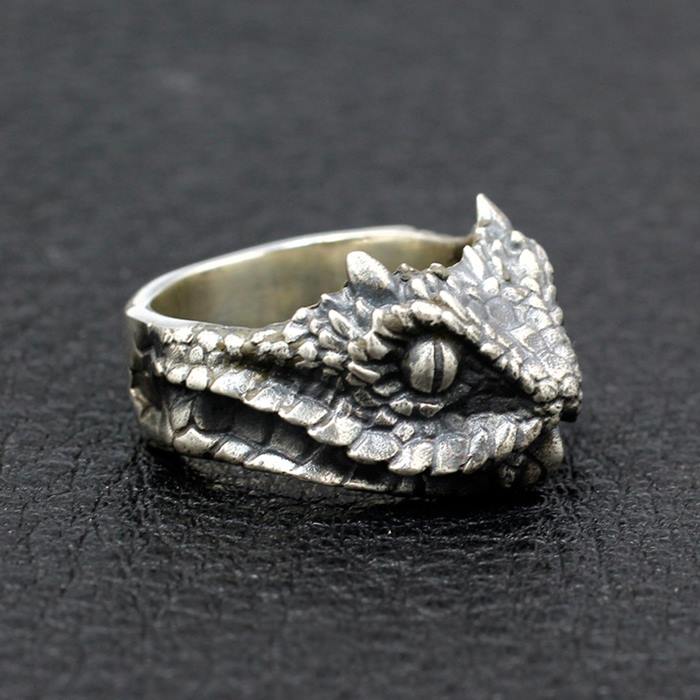 Men's Sterling Silver Snake Head Ring - VVV Jewelry