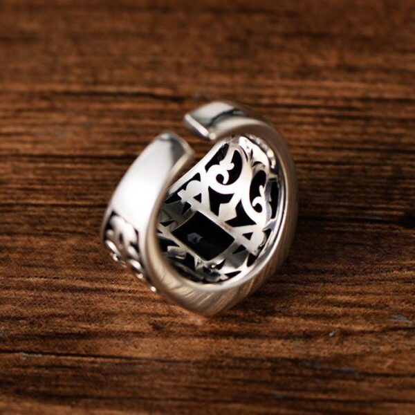 Sapphire Sterling Silver Fleur De Lis Ring