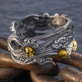 Skull Wide Cuff Bracelet