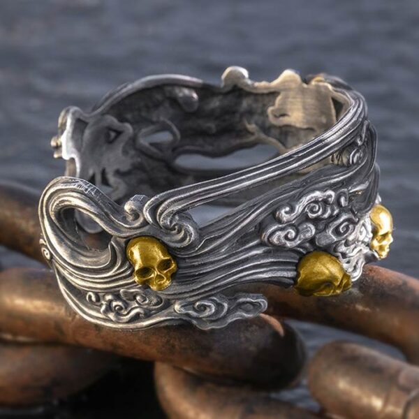 Skull Wide Cuff Bracelet