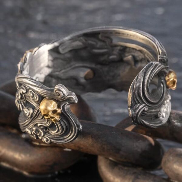 Skull Wide Cuff Bracelet