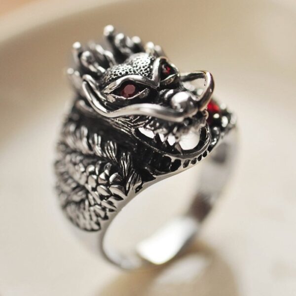 Sterling Silver China Dragon Ring