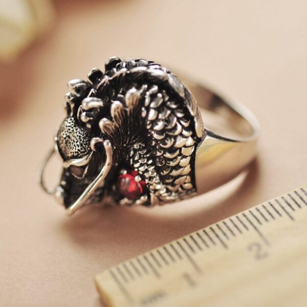 Sterling Silver China Dragon Ring