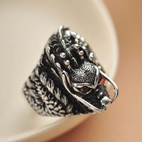 Sterling Silver China Dragon Ring