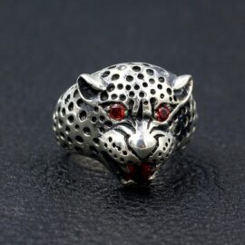 Sterling Silver Leopard Ruby Ring