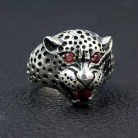 Sterling Silver Leopard Ruby Ring