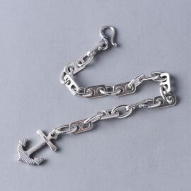 Womens Sterling Silver Anchor Bracelet