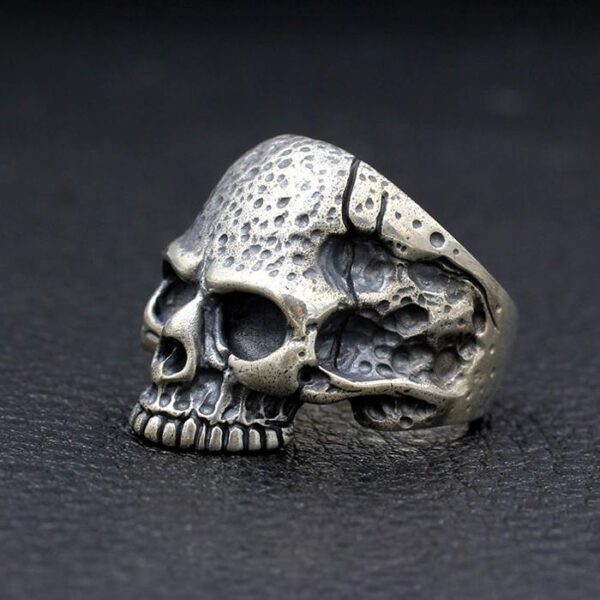 Handmade Sterling Silver Half Jaw Skull Ring