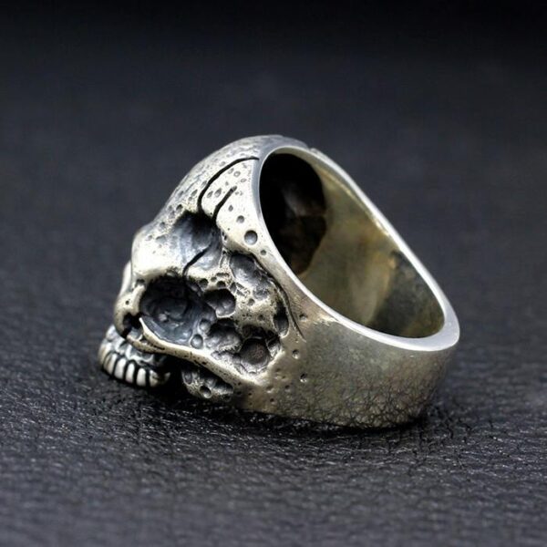 Handmade Sterling Silver Half Jaw Skull Ring