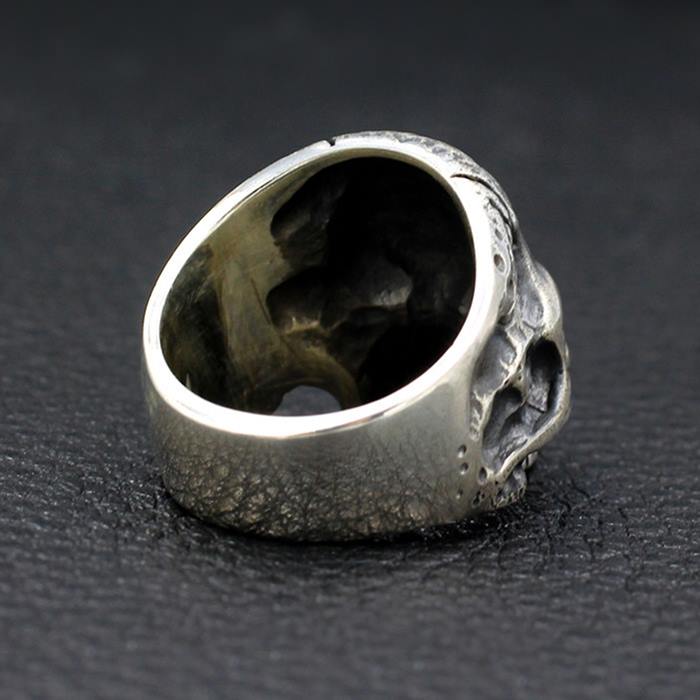 Handmade Sterling Silver Half Jaw Skull Ring - VVV Jewelry