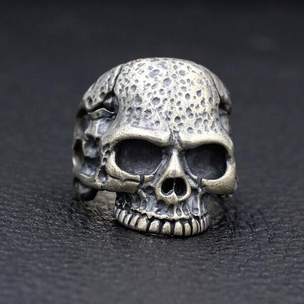 Handmade Sterling Silver Half Jaw Skull Ring
