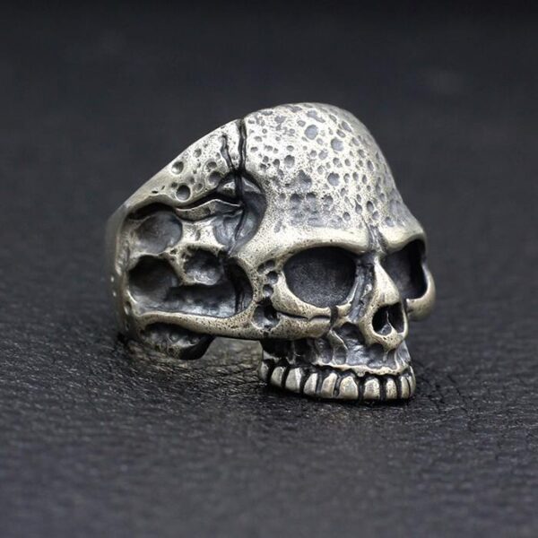 Handmade Sterling Silver Half Jaw Skull Ring