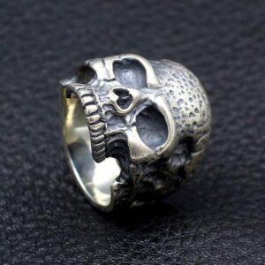 Handmade Sterling Silver Half Jaw Skull Ring