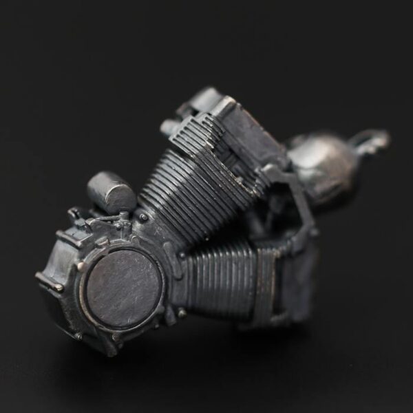 Sterling Silver Engine Skull Pendant