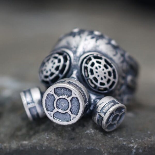 Sterling Silver Gas Mask Ring