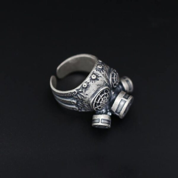 Sterling Silver Gas Mask Ring