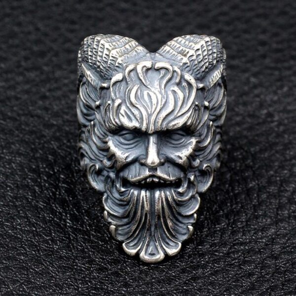 Mens Sterling Silver Greek Mythology Shepherd Pan Ring