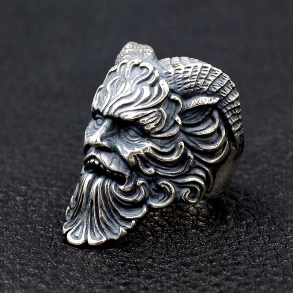 Mens Sterling Silver Greek Mythology Shepherd Pan Ring