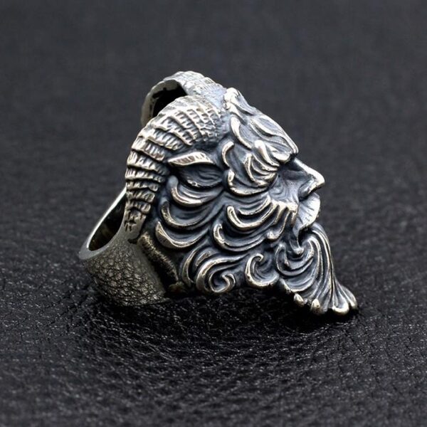 Mens Sterling Silver Greek Mythology Shepherd Pan Ring