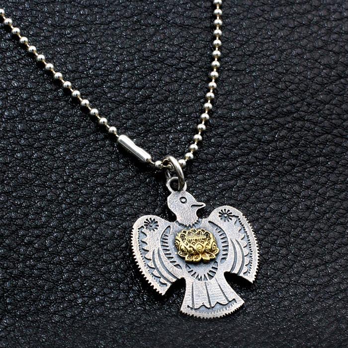 Mens Sterling Silver Thunderbird Pendant Necklace VVV Jewelry