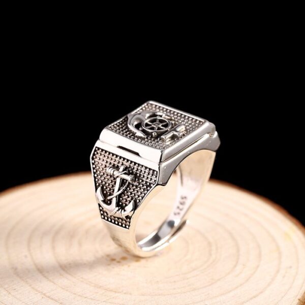 Silver Polished Anchor Ring