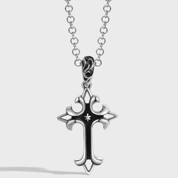 Silver Two Tone Cross Necklace