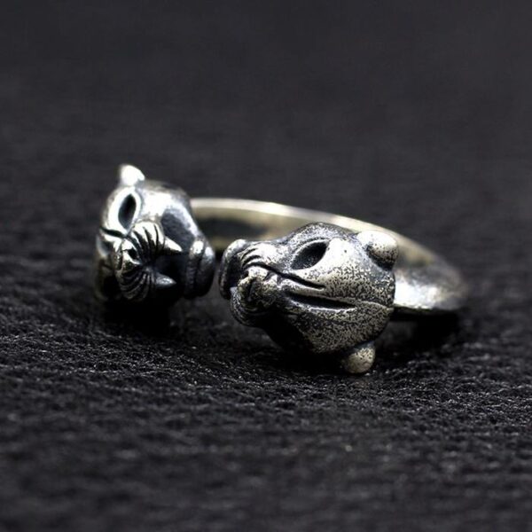 Sterling Silver Double Leopard Head Ring