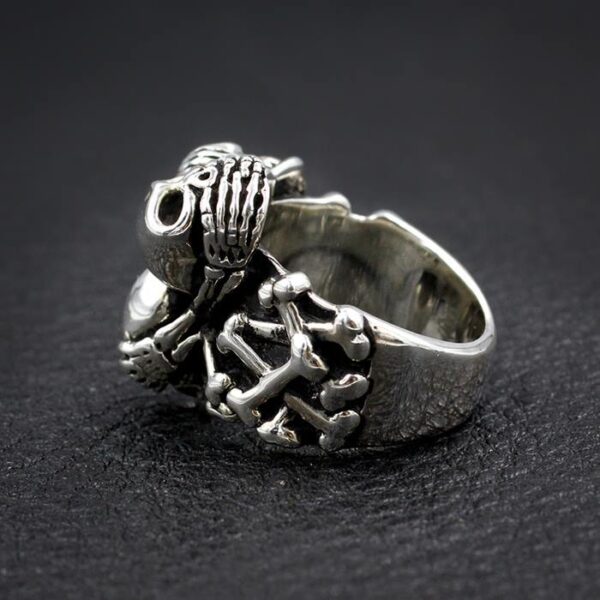 Sterling Silver Three Skulls Ring