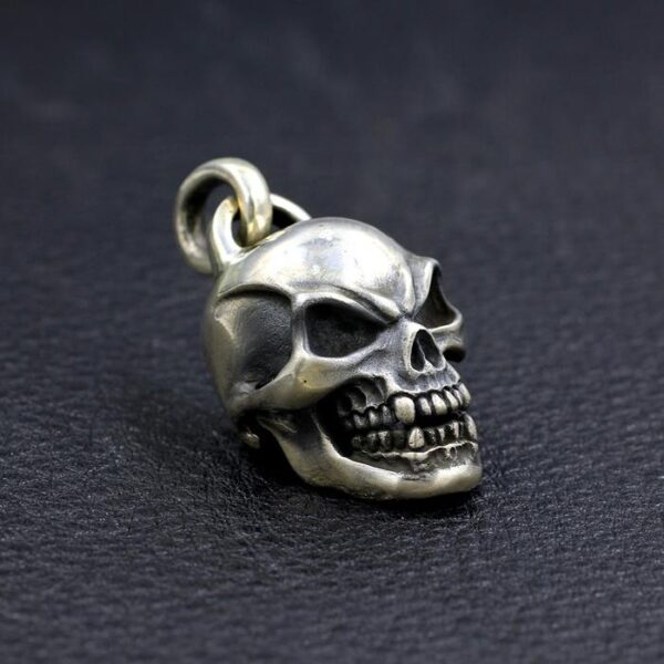 Large Skull Pendant With Bead Chain