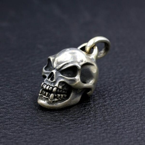 Large Skull Pendant With Bead Chain