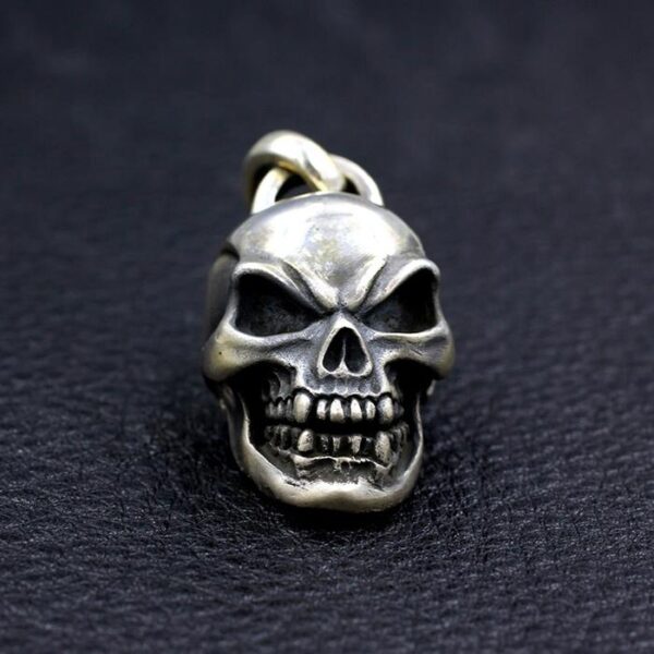 Large Skull Pendant With Bead Chain