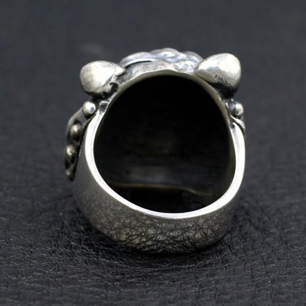 Sterling Silver Pug Dog Ring