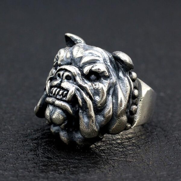 Sterling Silver Pug Dog Ring