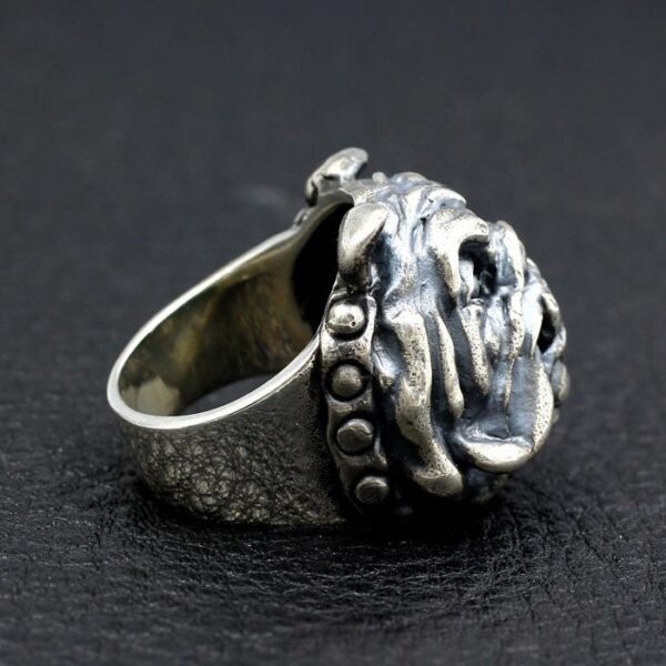 Sterling Silver Pug Dog Ring