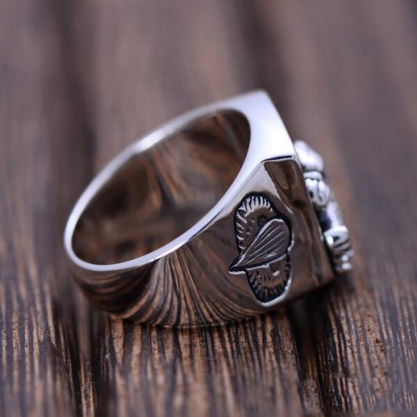 Mens Sterling Silver US Army Eagle Airborne Ring